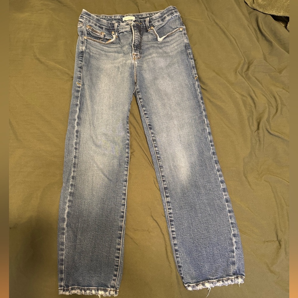 Good American Light Blue Straight Leg Jeans